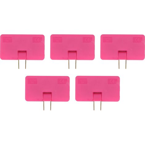 Lot de 5 adaptateurs secteur USA standard 1 vers 3, convertisseur de voyage rotatif 180° 110-250V, rouge rosé (1/5)