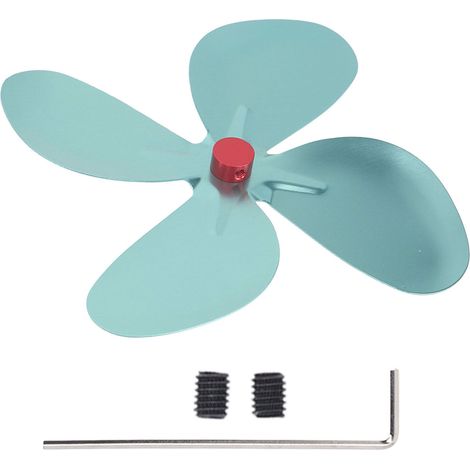 Fan Blade Aluminum Alloy Heat Dissipation Fan Blade with Wrench Screws for Fireplace Wood Burning Stove Accessories