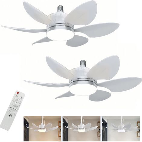 petits ventilateurs de plafond pour chambre - Éclairage tricolore vitesses ventilation Télécommande cm Sans douille ni rallonge 2 3 52 (1/5)