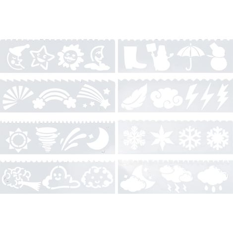 8Pcs Painting Template Plastic Hollow Safety Easy Clean Interesting Design DIY Making Mold for Card CurtainAbout Weather (1/5)