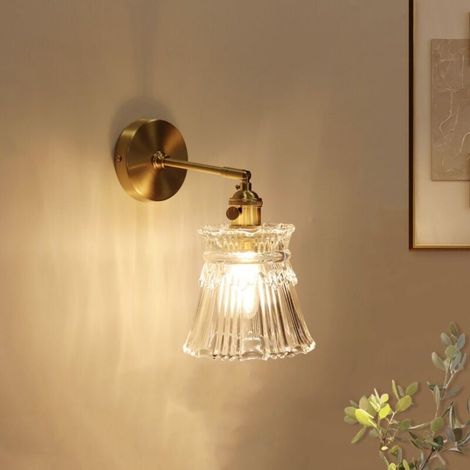 Wall light in glass brass Nordic modern Minimalist Creative Living room Room to eat Bedroom Lamp of bedroom Hallway (1/3)