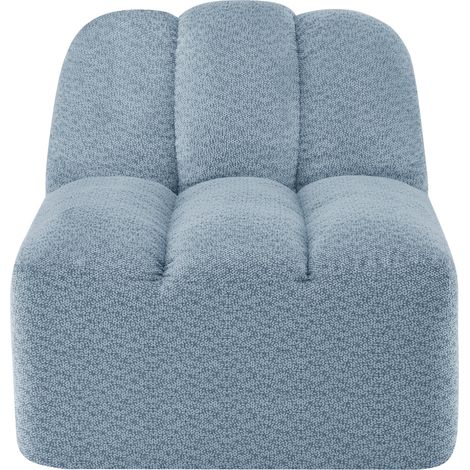 Modulares Sofa Blau ohne Armlehnen aus grobem Fleecestoff mit Ottoman (1/5)