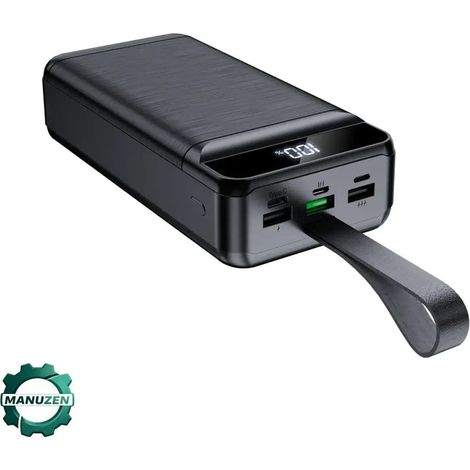 Manuzen - Batterie externe 60000 mAh charge rapide 22,5 W avec lampe (1/3)