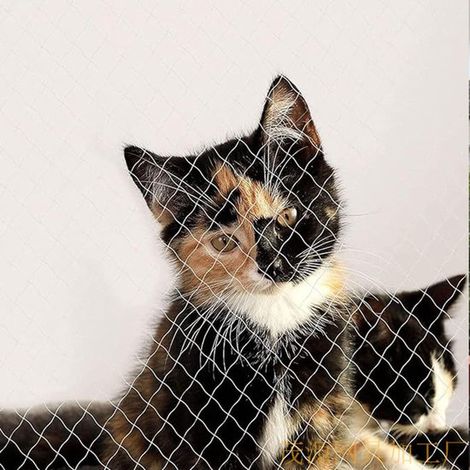 Rete per gatti, 800 cm x 300 cm, per balcone o finestra, schermo per gatti, rete per gatti per balcone, kit di montaggio completo incluso, nylon, bianco (1/5)