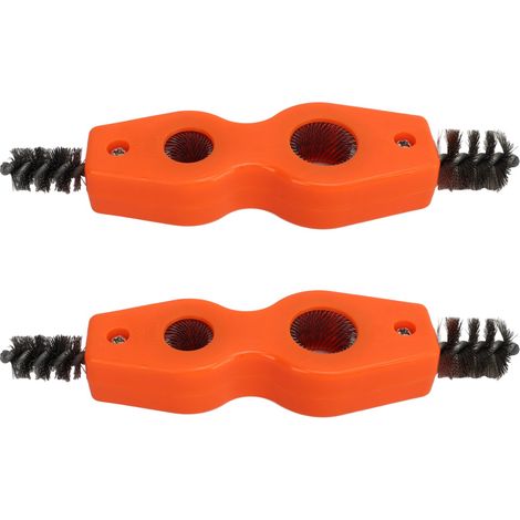 2er-Set 4-in-1-Rohrreinigungsbürsten-Set, 1/2 Zoll und 3/4 Zoll, orange, robuste und vielseitige Drahtbürste, 4-in-1-Kombination für Autobatterien (1/5)