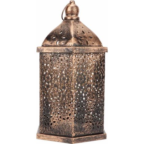 Lanterne suspendue d'extérieur en fer de style rétro, décoration pour jardin ou terrasse. (1/5)