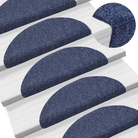 Tapis d'escalier auto-adhésif Poinçon aiguilleté 15 pcs,Marchettes d'escalier,Protections d'escalier Bleu DVNEI731316 (1/5)