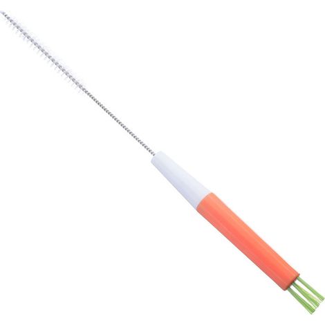 Brosse Nettoyage Tuyaux Flexible Nylon Câble Inox 12cm Multiusage pour Straws & Bouteilles, Ensemble 1 Pièce (1/5)