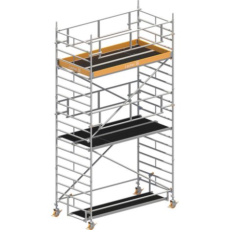Layher Rollgerüst Uni Breit P2 Safety Plus mit Doppelgeländer 6,20m AH (1/3)