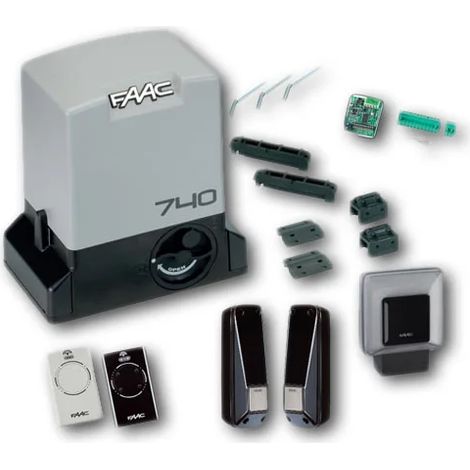 Faac – Kit de motorisation de portail 740 – Usage intensif jusqu'à 500 kg – Moteur électromécanique 230V – Récepteur 868MHz – 105630144 (1/3)