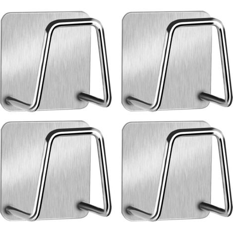 Selbstklebender Schwammhalter, 2 Schwammhalter aus Edelstahl, ohne Bohren, für Küchenspüle (Silber) (1/5)