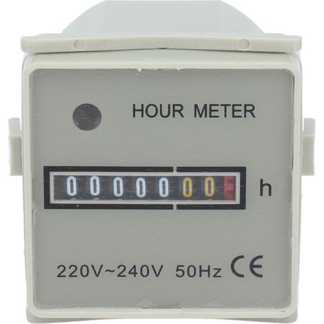 Mechanischer Betriebsstundenzähler, Industrietimer mit Anzeige HM-2/UWZ48, 220–240 V, 0,3 W (1/5)