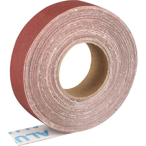 Rouleau de papier abrasif aluminium oxyde 2,5 cm x 10 m grain 240 pour ponçage bois et métal (1/5)