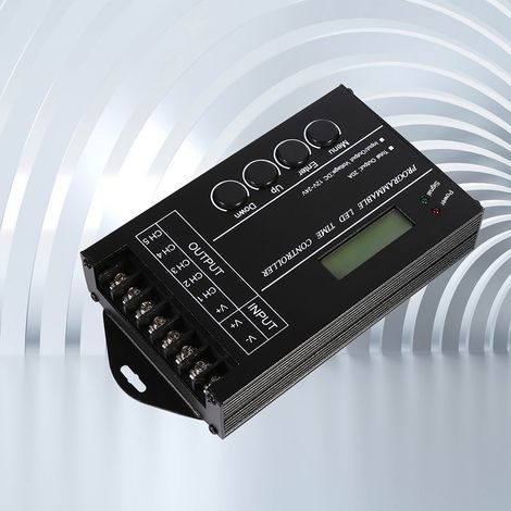 Controlador LED programable de 5 canales, 20 A, CC 12/24 V, con cable USB, CD y ajuste de color. (1/5)