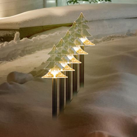 5er Set LED-Stecker Weihnachtsbaum Batteriebetrieben-M76486