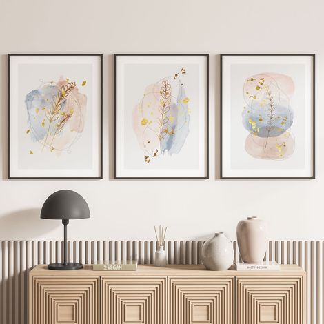 Lot de 3 Affiches / Posters Triptyque - Abstrait - 3 Affiches - 70x100 cm (Cadres non fournis) - Photo pleine page (1/5)