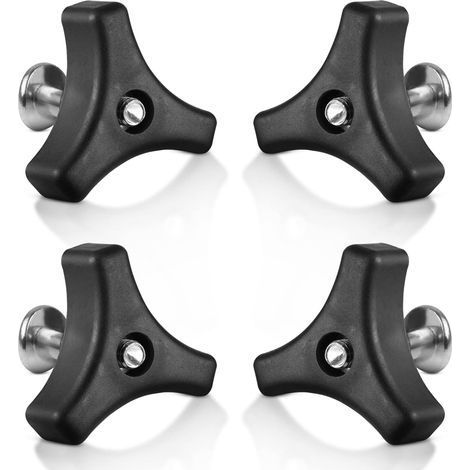 4 écrous à oreilles universels en plastique pour tondeuse à gazon et boulons à triple angle pour poignée de tondeuse, pièces et accessoires pour la plupart des poignées de tondeuse à gazon (4 pièces) (1/5)