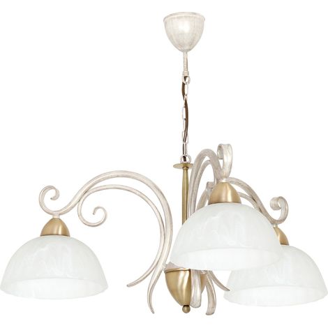 Suspension Aurora crème 3 globes verre E27 Luminex