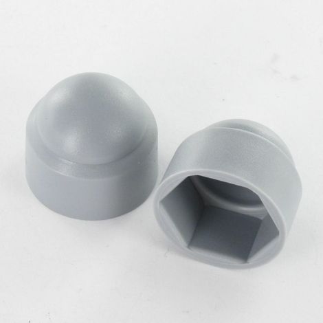 Cache Ecrou ou cache tête vis Tête hexagonale TH M12 Polyéthylène Sur plat 18 RAL7040