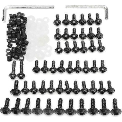 Kit de vis et clips de fixation pour carénage de moto Yamaha YZF R6 1999 2000 2001 2002 - Noir (1/4)