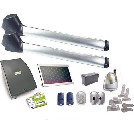 EVO748 SOLAR automatisme kit motorisation DUCATI HOME pour portail battant maxi.5m/350kg chaque vantail Solaire 100% sans fil ouvre