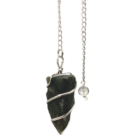 Pendule de pierres précieuses brutes - Agate mousse- Vendu par 1 (1/4)