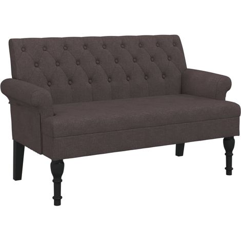 vidaXL Panca con Schienale Marrone Scuro 120x62x75,5 cm in Tessuto