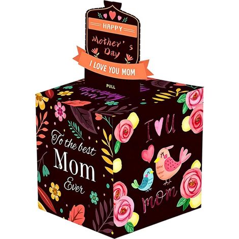 Fête des Mères Distributeur de billets à extraction Coffre à billets personnalisable Pour Maman, Grand-mère, Femme, Fille, Anniversaire (1/5)