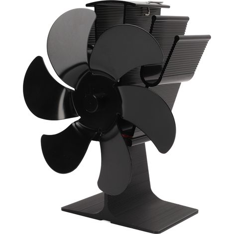 Ventilateur de cheminée autonome sans électricité, auto-démarrage, résistant à la chaleur, 6 pales, noir, économique (1/5)