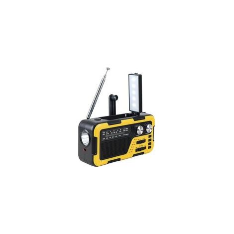 Radio d'urgence portable à énergie solaire, 2000 mAh, jaune (1/5)