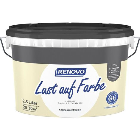 Renovo Wand-und Deckenfarbe Lust auf Farbe matt 2,5 Ltr. Champagnerträume