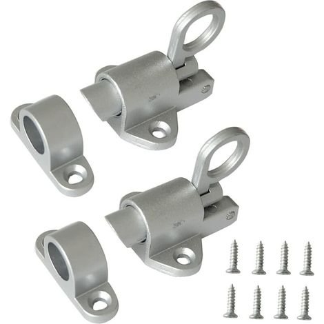 CSPARKV (Gris Argent)2 Pièces Verrou Automatiqu, Loquet de Porte, Boulon de Porte à Rebond, pour les Fenêtres, les Portes en Bois, les Portes D'armoire, les Portes de Balcon, les Portes de Jardin (1/5)