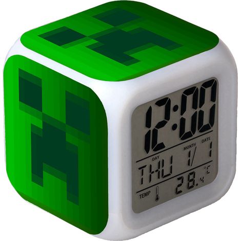 Réveil numérique multifonction Minecraft Édition LED