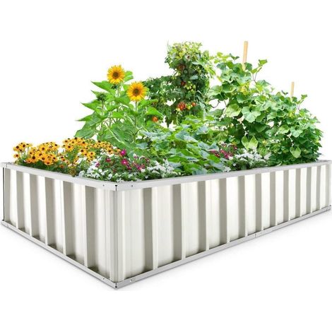 Hochbeet Metall 174x90x30cm Pflanzkübel Blumenkasten T-Etiketten Handschuhen (1/5)