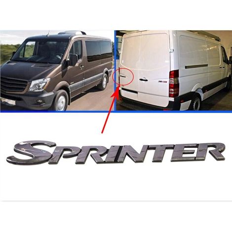 Plaque signalétique Sprinter. logo. emblème pour porte arrière de Mercedes Sprinter W906 95 (fourgon. bus. plateau. CDI 9068172314) (1/3)