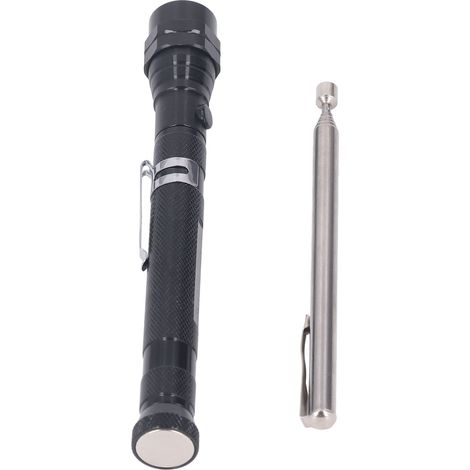 Pince magnétique télescopique LED antidérapante avec lampe torche, outil de récupération aimanté escamotable (1/5)