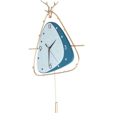 Horloge murale tête de cerf décorative style nordique luxe léger salon maison (1/5)