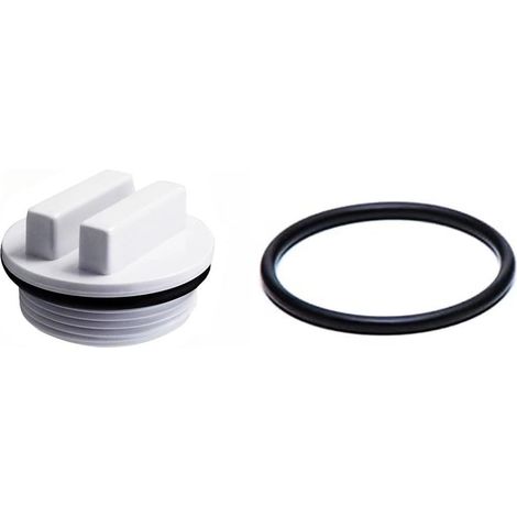 Bouchon de vidange de filtre de piscine 3,8 cm fileté pour Hayward SP1022CBLK pour Pentair 190030 avec joints toriques en plastique noir (1/5)