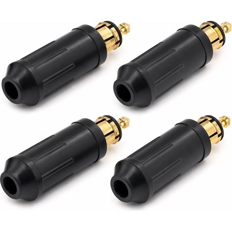 4Pcs Male Prise DIN 12V/24V Adaptateur, DIN vers Prise Allume-Cigare Européenne, Prise Allume-Cigare Male, Adaptateur Allume-Cigare pour Accessoires Auto Voiture, Moto, Camion, Bateau (1/5)