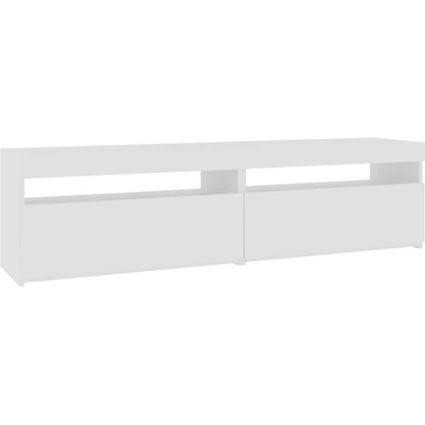 Mobile TV multimediale scaffale TV credenza TV sala da pranzo soggiorno camera da letto 2 pezzi con luci LED 75 x 35 x 40 cm bianco 020028572