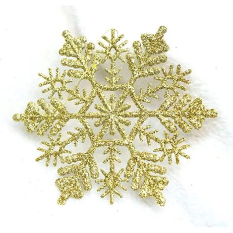 Set mit 24 Glitzer-Schneeflocken-Weihnachtsschmuck