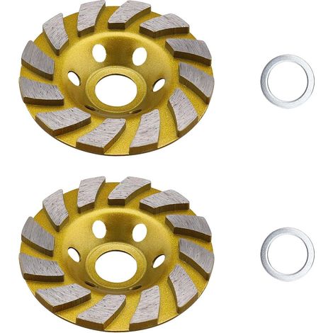 2pcs Disque de Meulage Diamanté 4 pouces Meule à Meuler le Béton Meule Diamantée Meule Outils de Meulage pour Maçonnerie en Béton Granit Marbre Pierre (1/4)