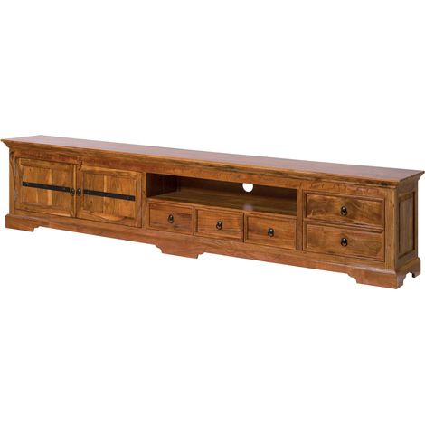 TV-Board Akazie hellbraun lackiert 260x40x55 (BxTxH) montiert OXFORD 01018 (1/4)
