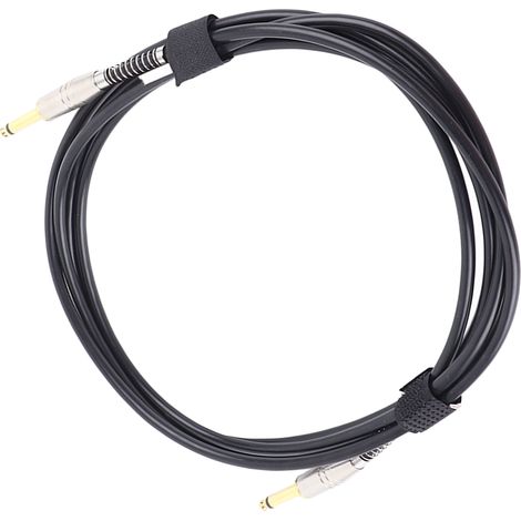 Câble d'effet 6,35 mm avec suppression du bruit, flexible et asymétrique, pour guitare, avec cordon pour pédale, 3 mètres, noir. (1/5)