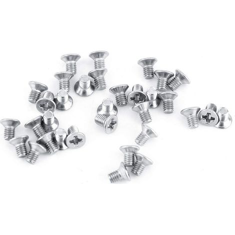 100pcs M3 Vis Cylindriques à Tête Plate Vis à Tête Fraisée Vis Mécaniques Boulon en Acier Inoxydable SS304 (12mm).