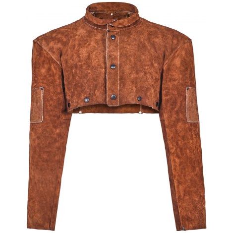 Cape de Soudage Cuir de Vachette, Veste de Soudage Résistante aux Flammes, à Chaleur, avec Poches à Outils, Cape de Protection pour Hommes Femmes, Forge, Travail du Bois, Jardinage, Taille XXL (1/3)