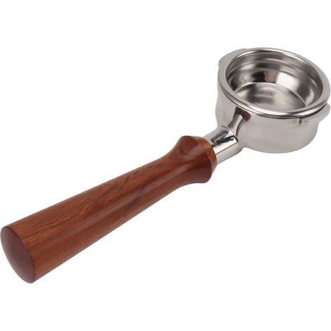 58-mm-Siebträger ohne Boden, 2-Hals-Edelstahlgriff, abnehmbares Zubehör für Breville 9 Series F, Rosenholz (1/5)