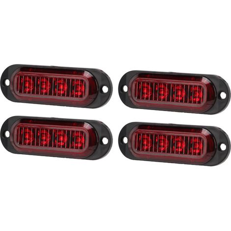 LKW-Seitenleuchten, 3000K, hohe Helligkeit, IP65, wasserdichte LEDs, einfache Installation, Notfallblinker, 12–24 V, rot