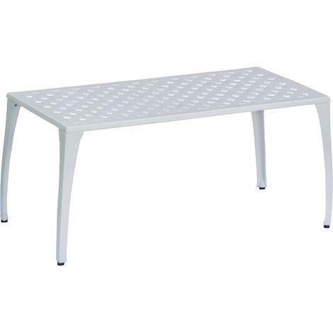 Inko Gartentisch Eden Alu-Guss weiß 90x46x44 cm Tisch Terrassentisch