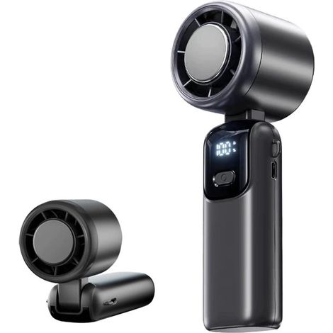 Ventilador USB manual portátil de 29000 RPM，ventilador turbo de alta velocidad，batería recargable de 4000 mAh，pantalla LED，6U，6 velocidades (1/2)